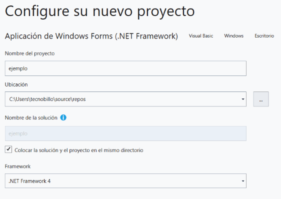 Visual Studio - Configuración del Proyecto