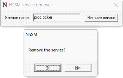 NSSM remove service confirm